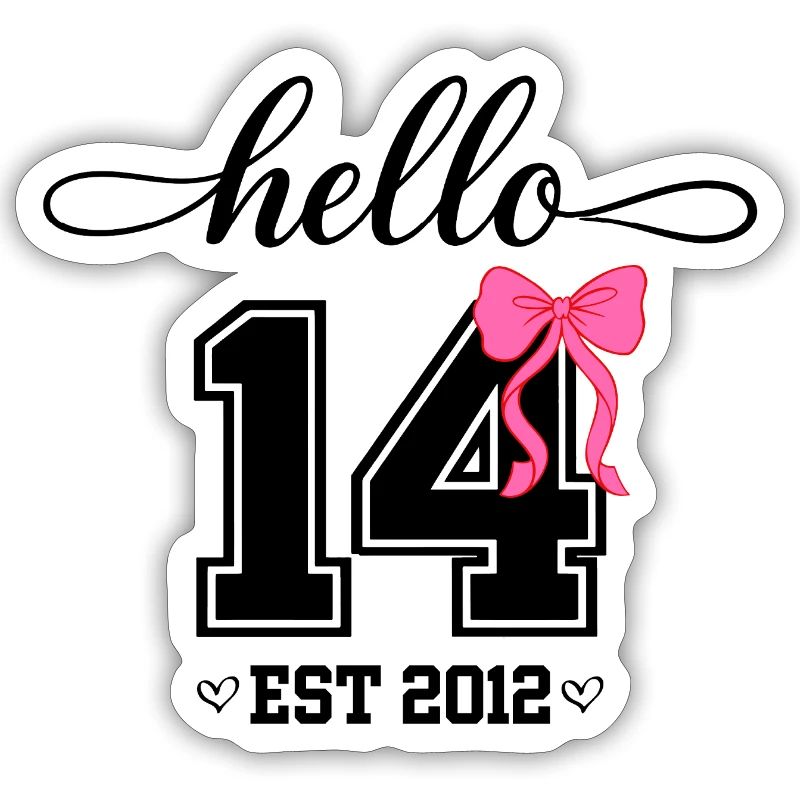 Hello 14 Est 2012 Mädchen Geburtstag Design