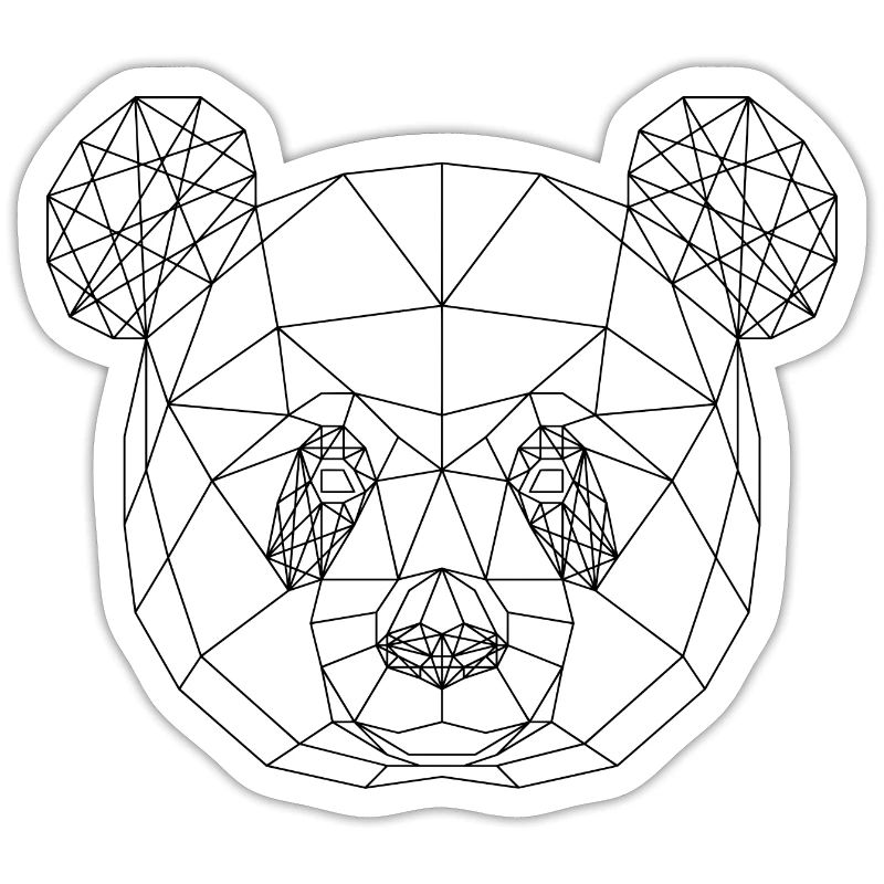 Panda 1- low poly geometry panda head