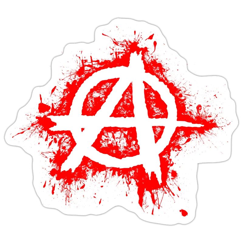 Anarchie / Anarchy in weiß, rote Spritzer