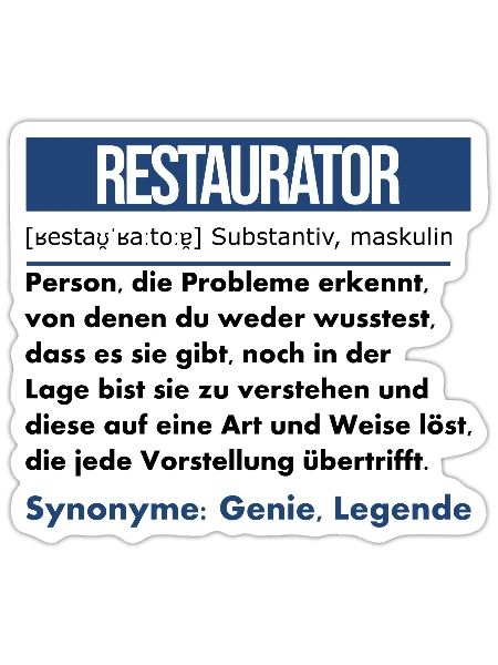 Restaurator - Sticker Größe S (10 x 10 cm) - Mattweiß - Vorne