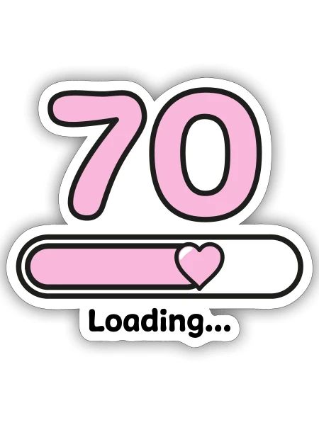 70 års fødselsdag - Sticker størrelse S (10 x 10 cm) - mat hvid - Foran
