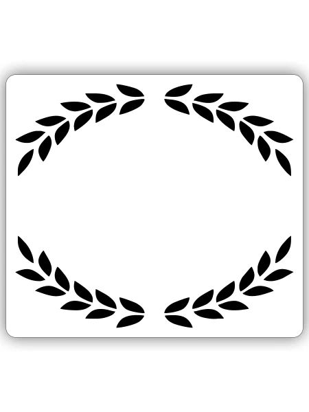 kranz wappen - Sticker Größe S (10 x 10 cm) - Mattweiß - Vorne