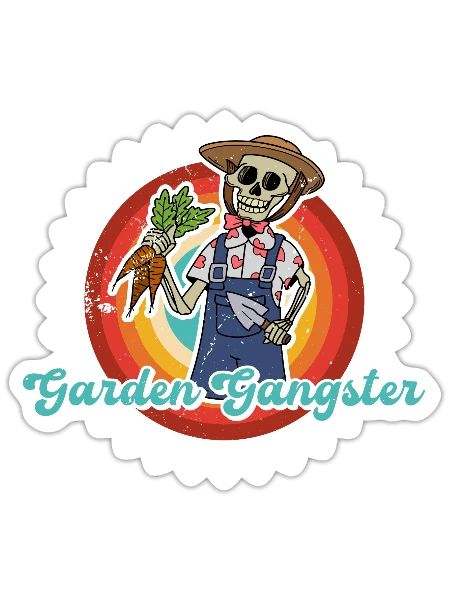 Squelette Halloween Jardinier Effrayant Fleur de jardin - Sticker taille S (10 x 10 cm) - blanc mat - Devant