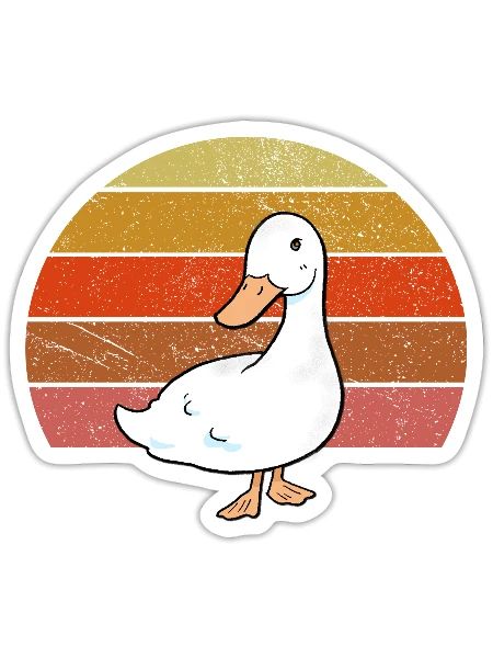 Vintage Gans Sunset Retro Gans - Sticker taille S (10 x 10 cm) - blanc mat - Devant