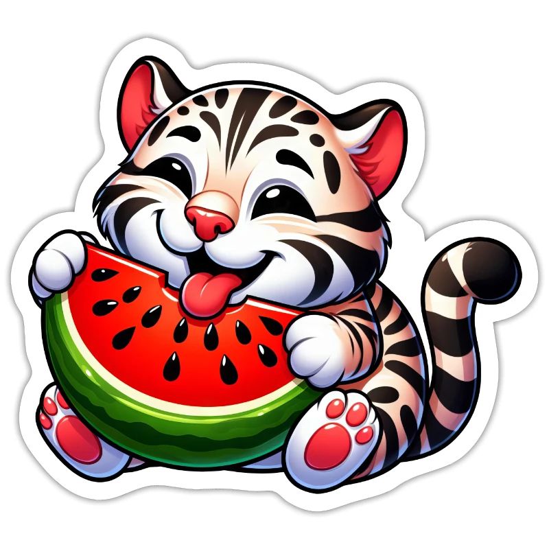 Chat Bengal Avec Pastèque Fruité Drôle