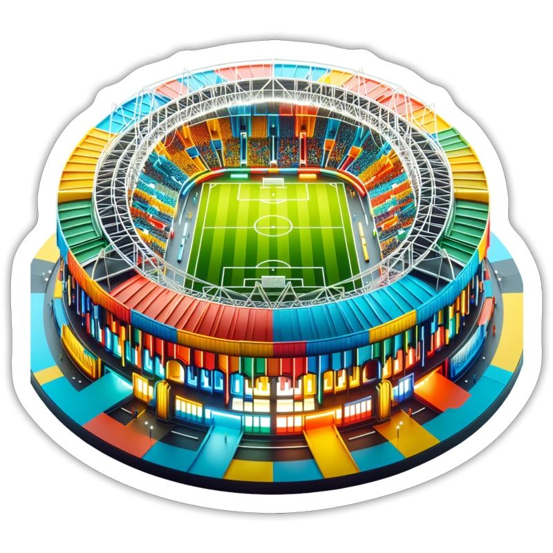 Colourful stadium hustle and bustle