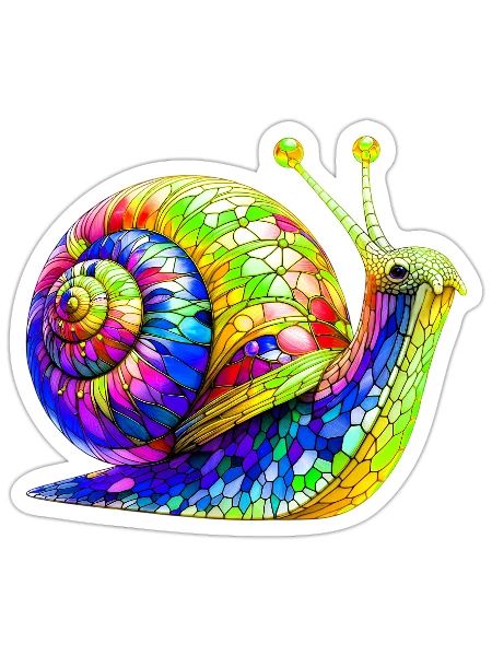 Escargot - Sticker taille S (10 x 10 cm) - blanc mat - Devant