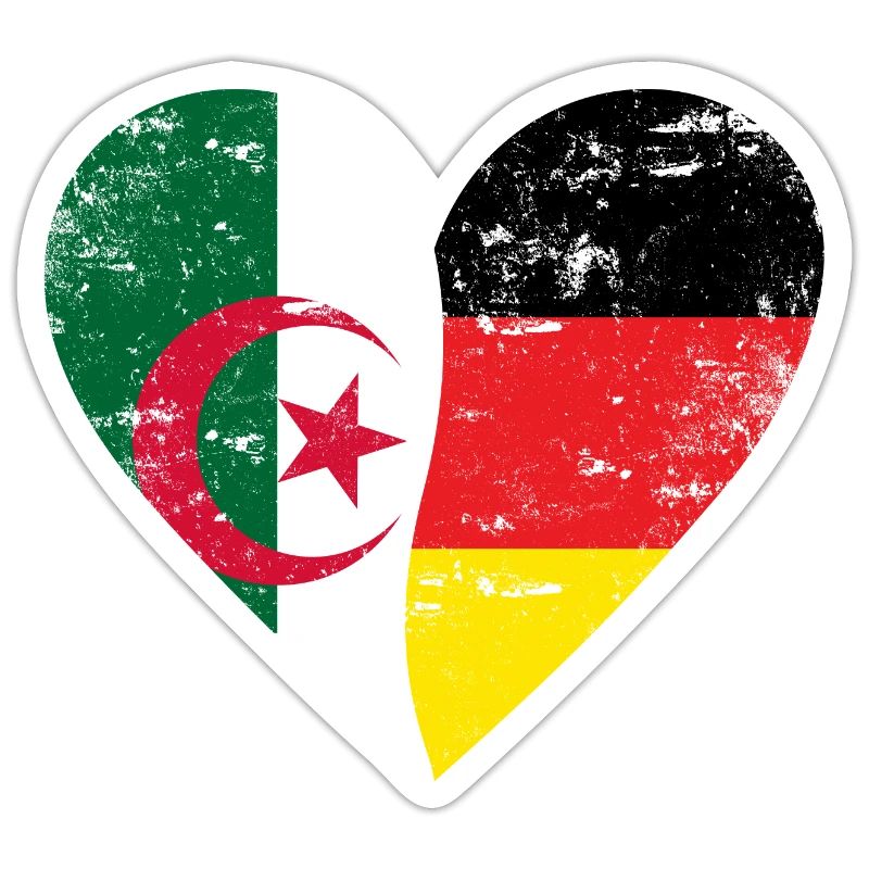 Algeria Germany Flag Heart