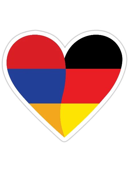 Armenia Germany Heart - Sticker size S (10 x 10 cm) - white matte - Front