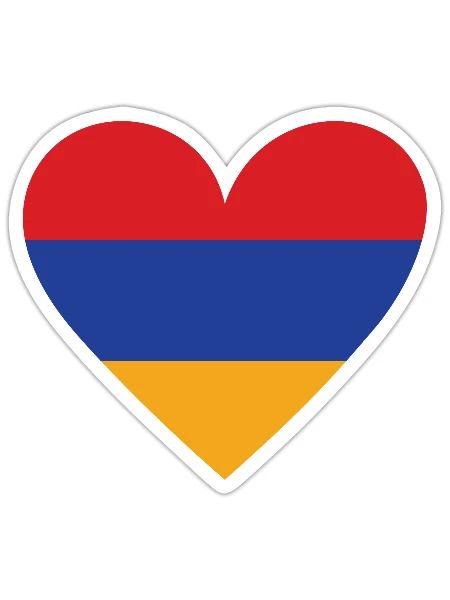 Armenia Heart - Sticker size S (10 x 10 cm) - white matte - Front