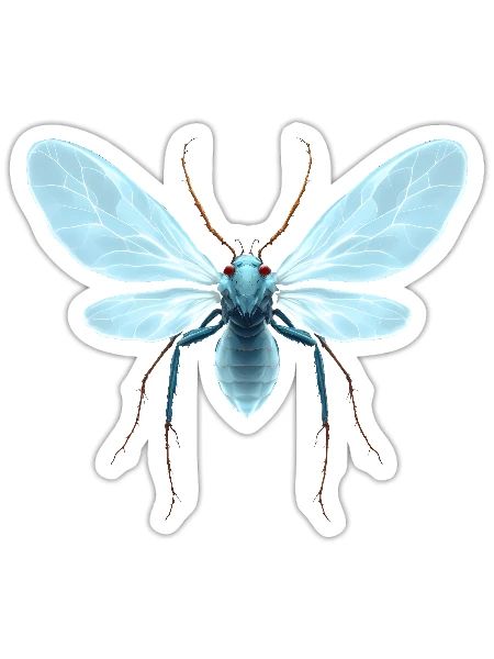 Insect glowing wings translucent fantasy nature - Sticker Größe S (10 x 10 cm) - Mattweiß - Vorne