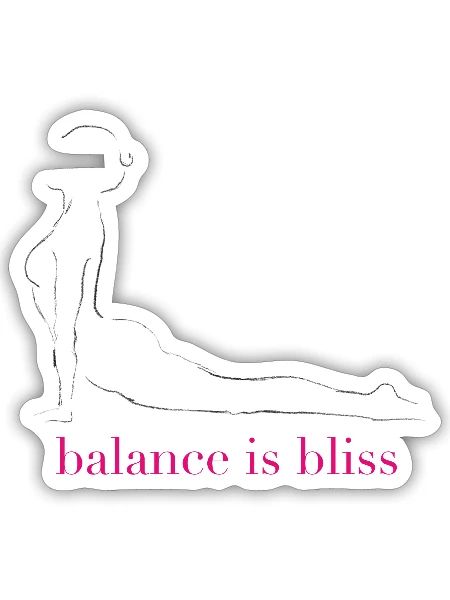 L’équilibre est le bonheur - Sticker taille S (10 x 10 cm) - blanc mat - Devant