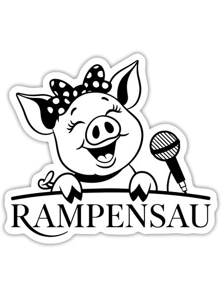 Rampe porc - Sticker taille S (10 x 10 cm) - blanc mat - Devant