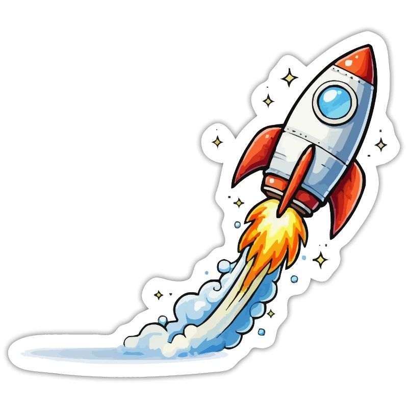 Conception de dessins animés Rocket Launch