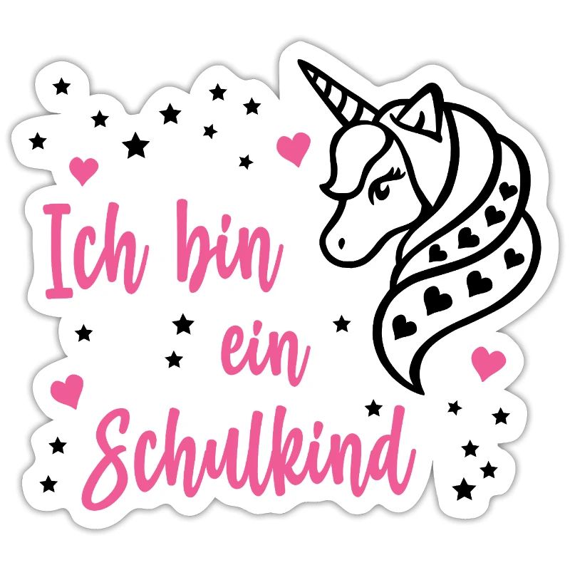 Ich bin ein Schulkind Schule Einschulung Einhorn