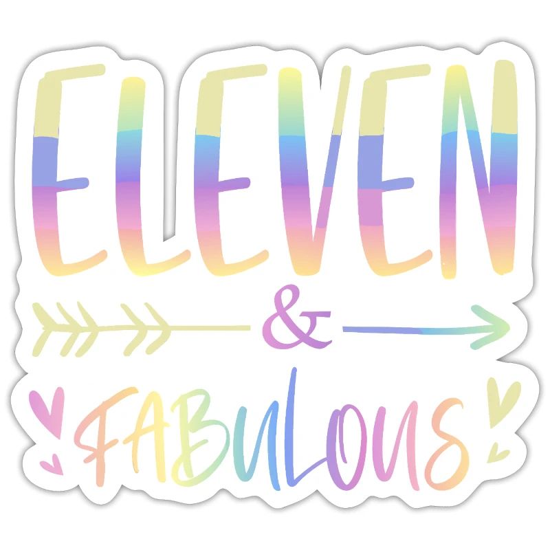 Eleven & Fabulous Rainbow Script