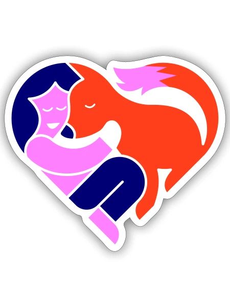 Fuchs verliebt - Sticker Größe S (10 x 10 cm) - Mattweiß - Vorne