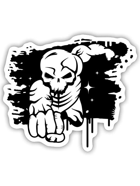 Ein toter Superheld Graffiti - Sticker Größe S (10 x 10 cm) - Mattweiß - Vorne