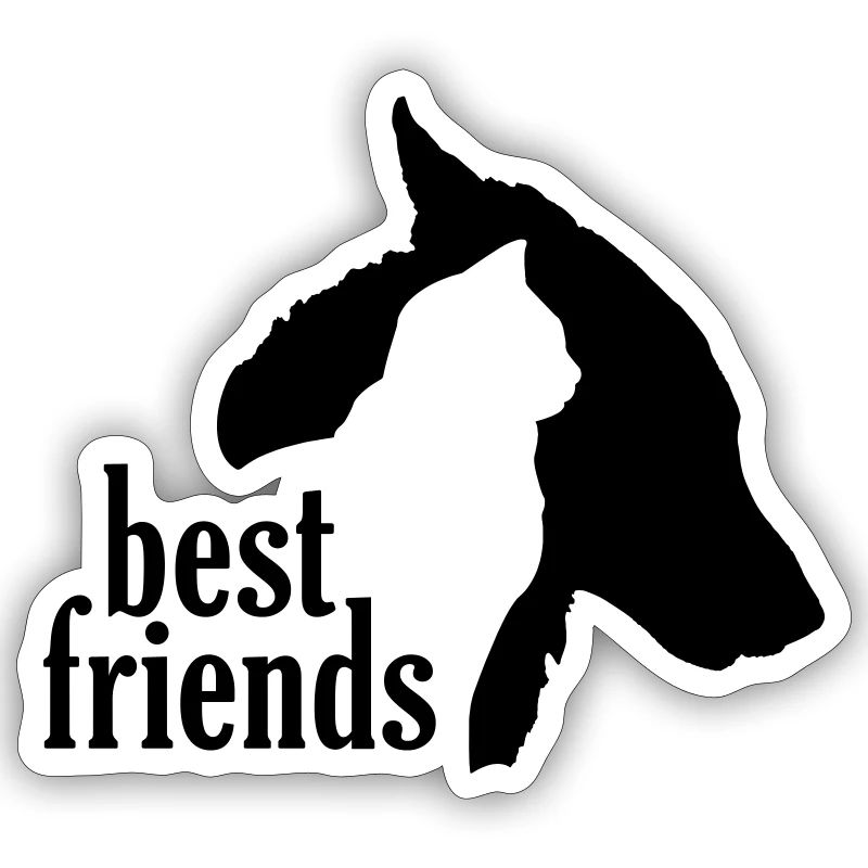 Hund Katze beste Freunde Freundschaft Silhouette