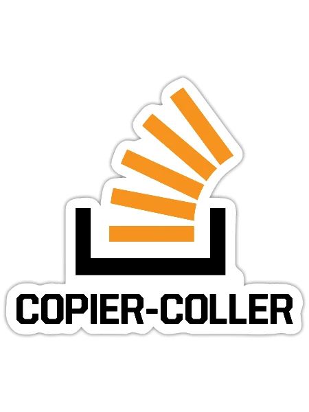 Copier Coller Programmer Software Developer Nerd G - Sticker Größe S (10 x 10 cm) - Mattweiß - Vorne