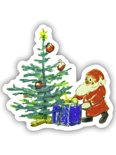 Weihnachtsmann - Sticker Größe S (10 x 10 cm) - Mattweiß - Vorne