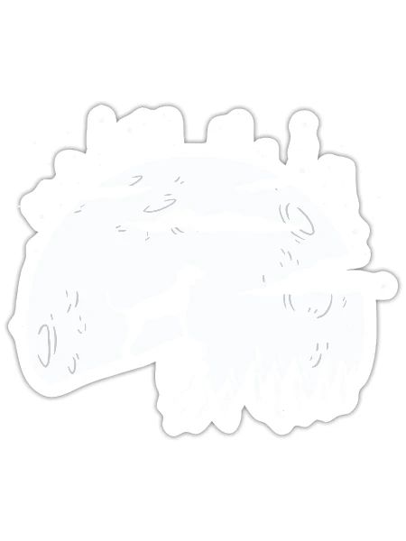 Coonhound noir et beige - Sticker taille S (10 x 10 cm) - blanc mat - Devant