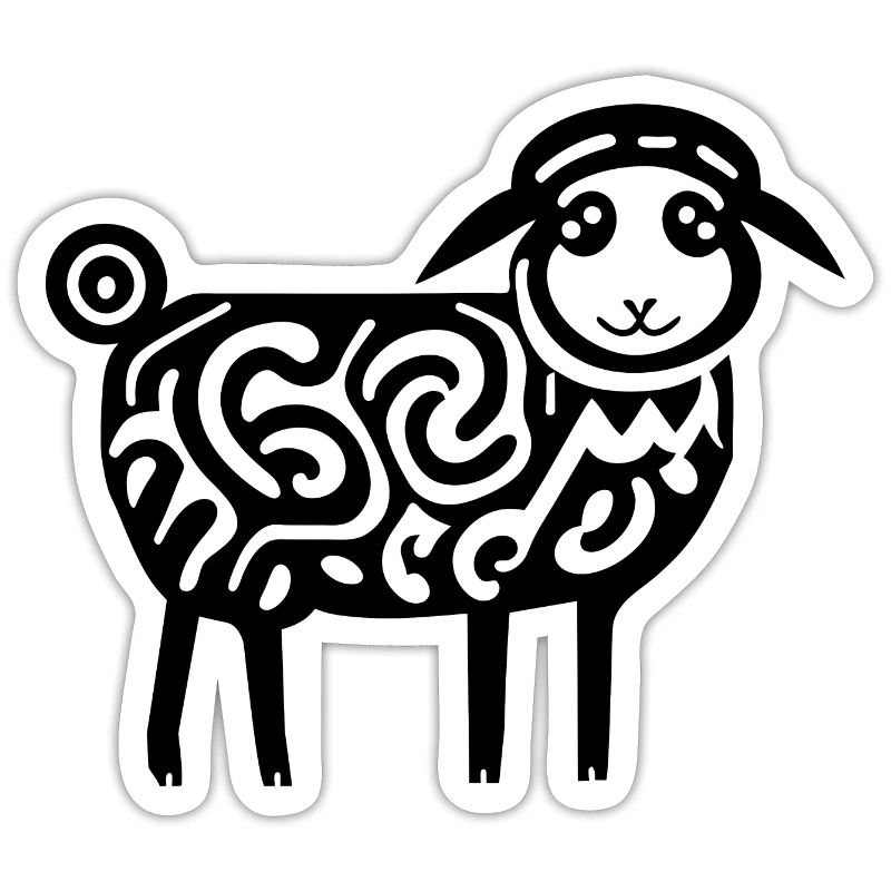 A Silhouette Patterned Sheep