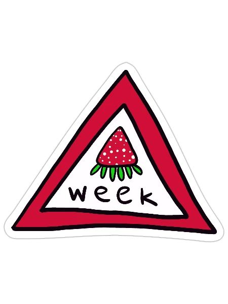 strawberryweek - Erdbeerwoche - Sticker Größe S (10 x 10 cm) - Mattweiß - Vorne