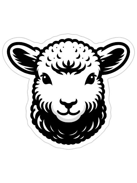 Sheep Lamb - Sticker size S (10 x 10 cm) - white matte - Front