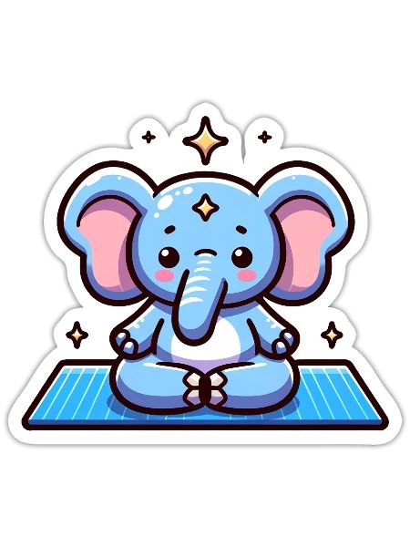 Elephant Yoga Ele-fantastic Yoga Vêtements pour bébés - Sticker taille S (10 x 10 cm) - blanc mat - Devant
