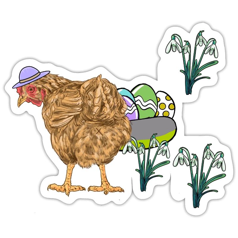 Chicken Poultry Eggs Nest Easter Eggs Easter