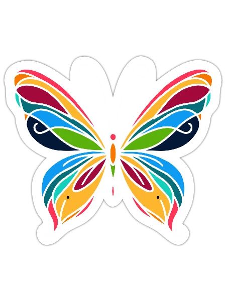 Schmetterling - Sticker Größe S (10 x 10 cm) - Mattweiß - Vorne