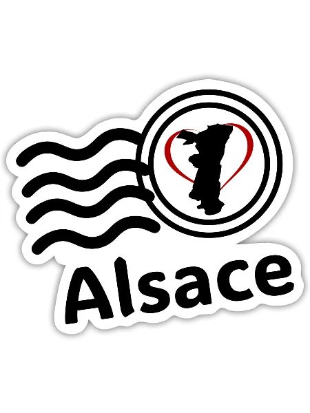 Alsace stamp - Sticker size S (10 x 10 cm) - white matte - Front