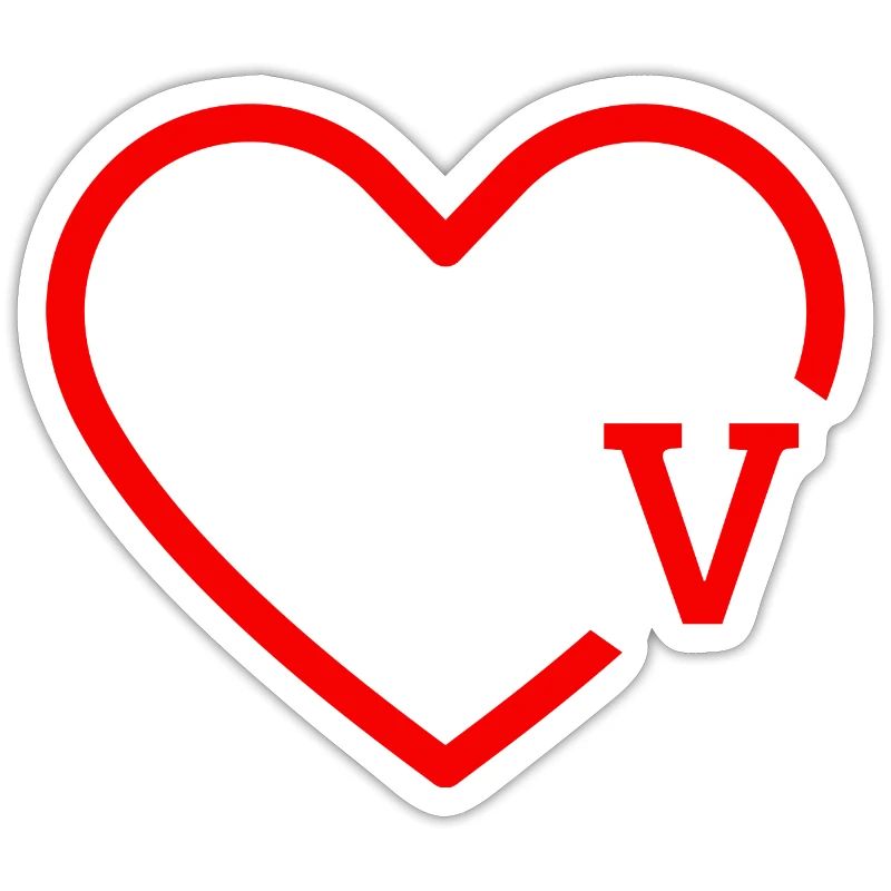 Buchstabe V Rotes Herz