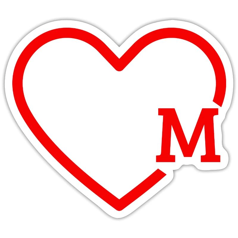 Buchstabe M Rotes Herz