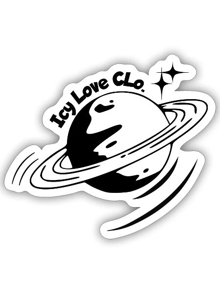 Icy Love "Around the World" - Sticker Größe S (10 x 10 cm) - Mattweiß - Vorne