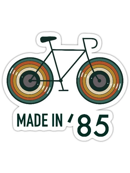 Vintage lp road bike men from 1985 - Sticker size S (10 x 10 cm) - white matte - Front
