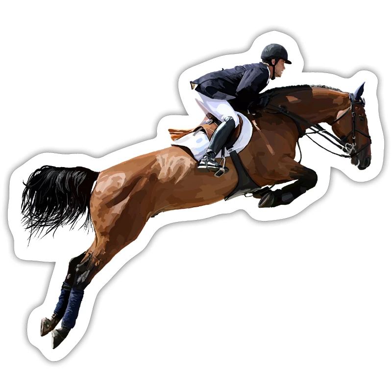 Cavalier de saut d'obstacles dynamique au galop