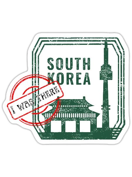 South Korea Souvenir – I Was There Design - Sticker Größe S (10 x 10 cm) - Mattweiß - Vorne