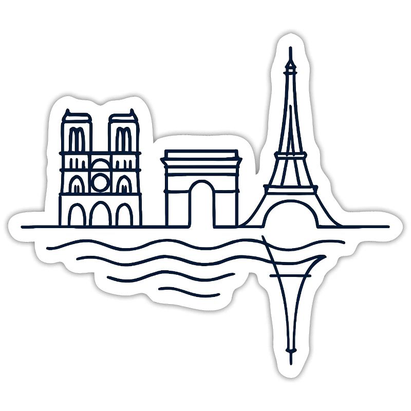 Paris Lines: Eiffel Tower and Arc de Triomphe