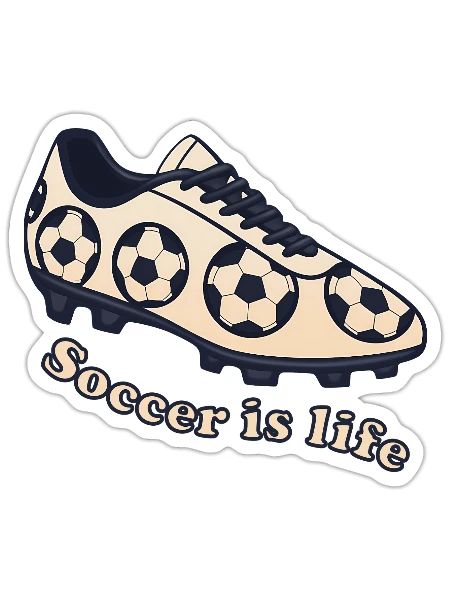 Fußball – Soccer ist Leben Design - Sticker Größe S (10 x 10 cm) - Mattweiß - Vorne