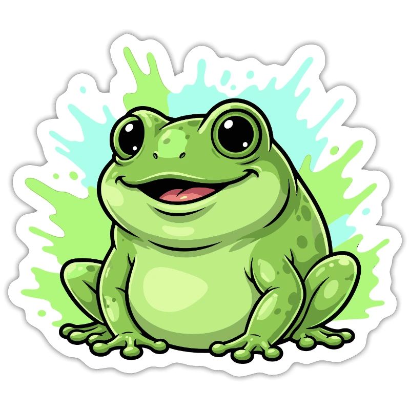 Frog with paint splash background