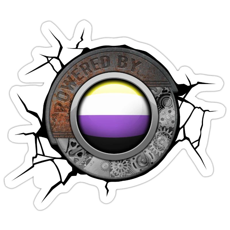 Propulsé par le moteur Steampunk Non Binary Pride