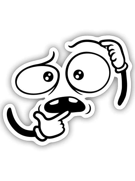 Doubtful Hand Gesture Face - Sticker size S (10 x 10 cm) - white matte - Front