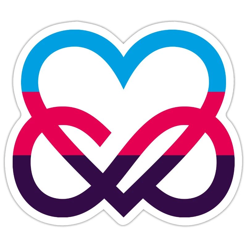 Polyamory Pride Flag Heart Infinity Heart
