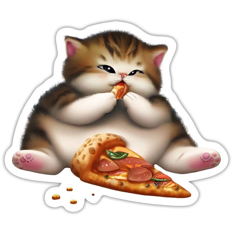 Pizza lover cat