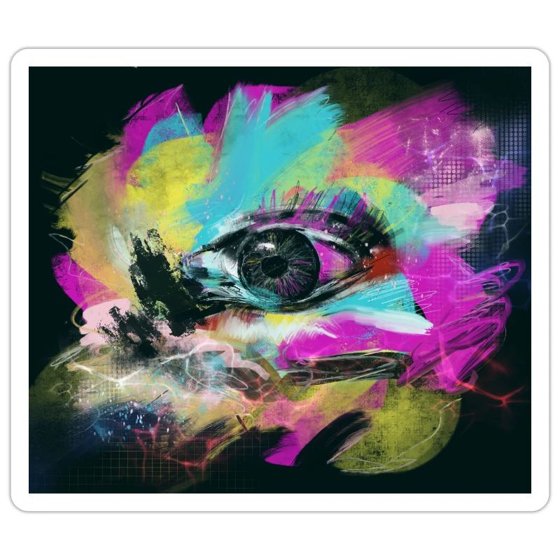 Explosion de couleur optimisme abstrait œil coloré