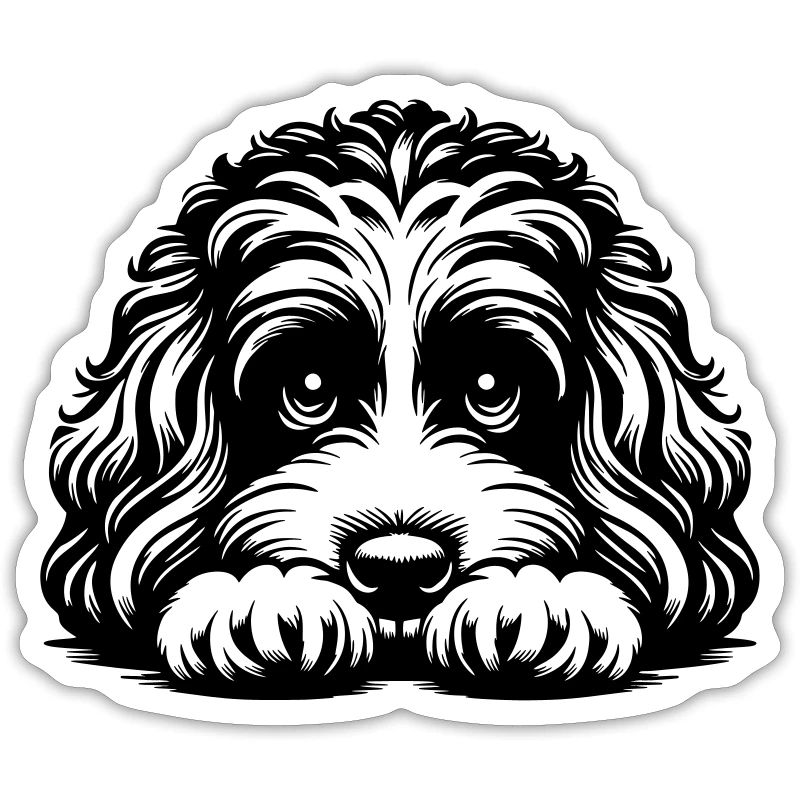Tête de Cavapoo avec pattes