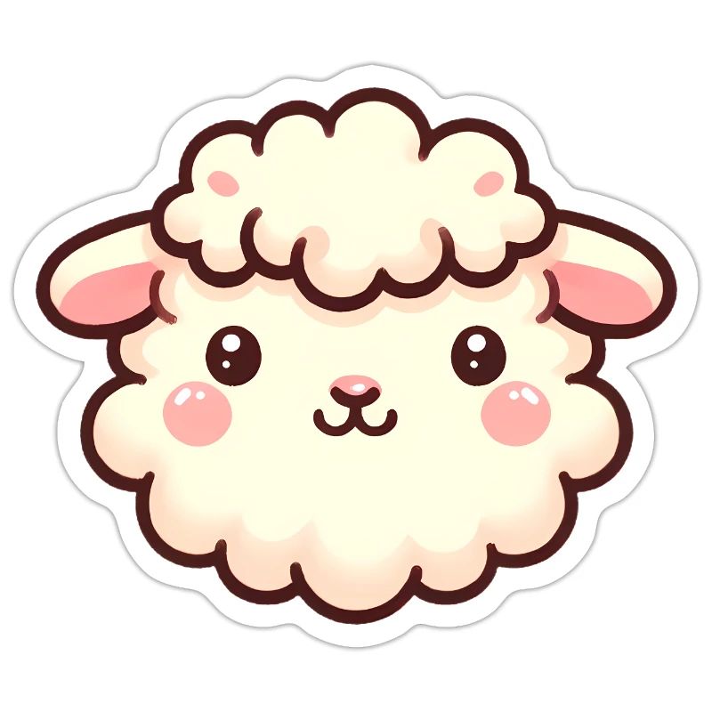Conception de dessin animé mignon moelleux de visage de mouton