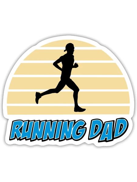 Laufender Vater - Sticker Größe S (10 x 10 cm) - Mattweiß - Vorne
